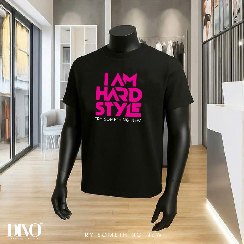 Áo thun in chữ I AM HARD STYLE