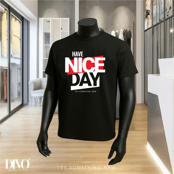Áo thun nam in chữ Have Nice Day