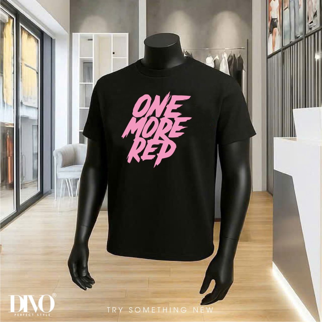 Áo thun nam nữ in chữ ONE MORE REP