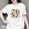 Áo thun trắng nữ họa tiết đại gia đình mèo